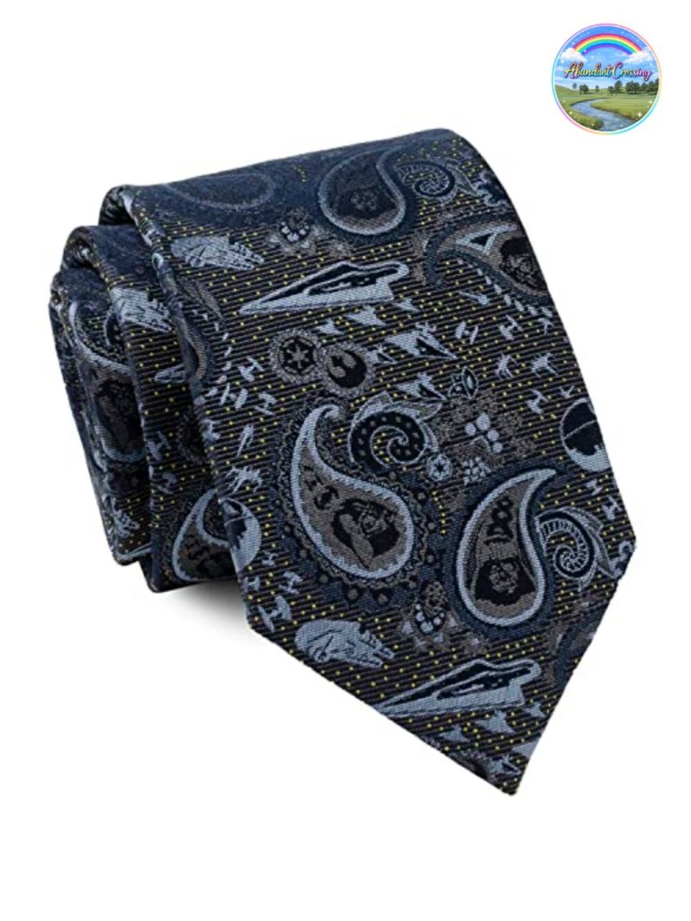 100% Silk Paisley Necktie for Men Blue and Gray